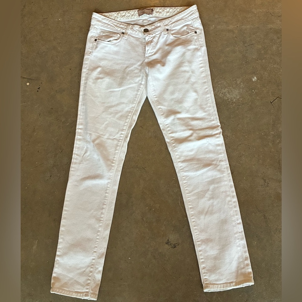 PAIGE low-rise jeans - white, Size 25 (RUN SMALL, FIT LIKE 24)